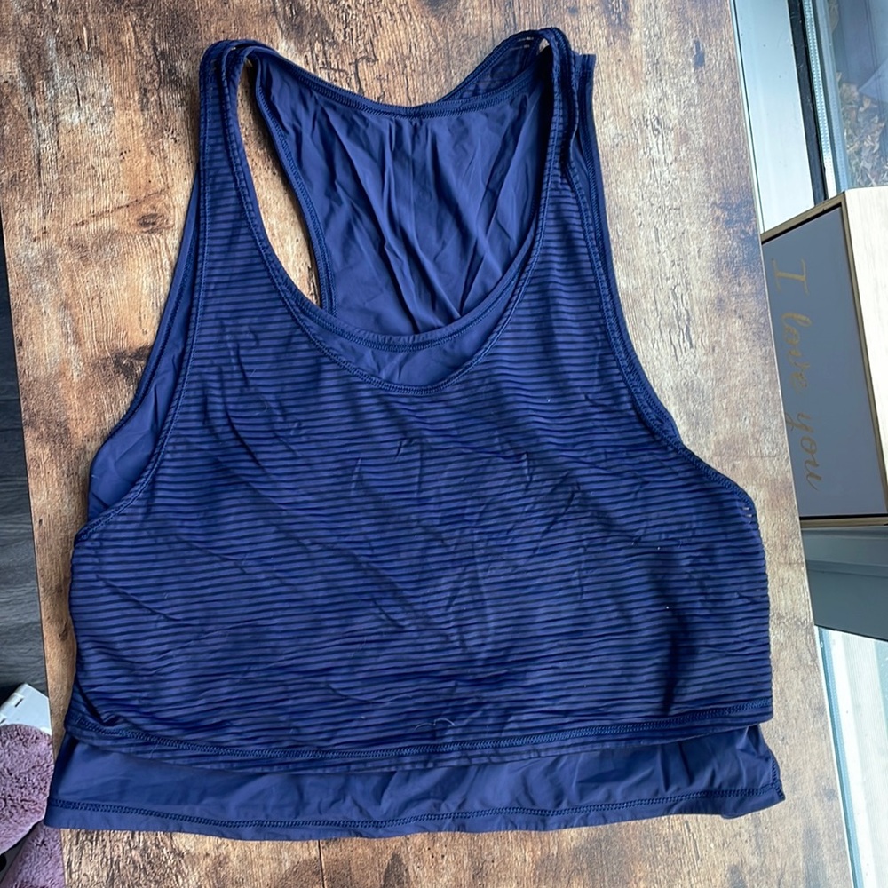 Lululemon Navy Cropped Tank Top - Medium